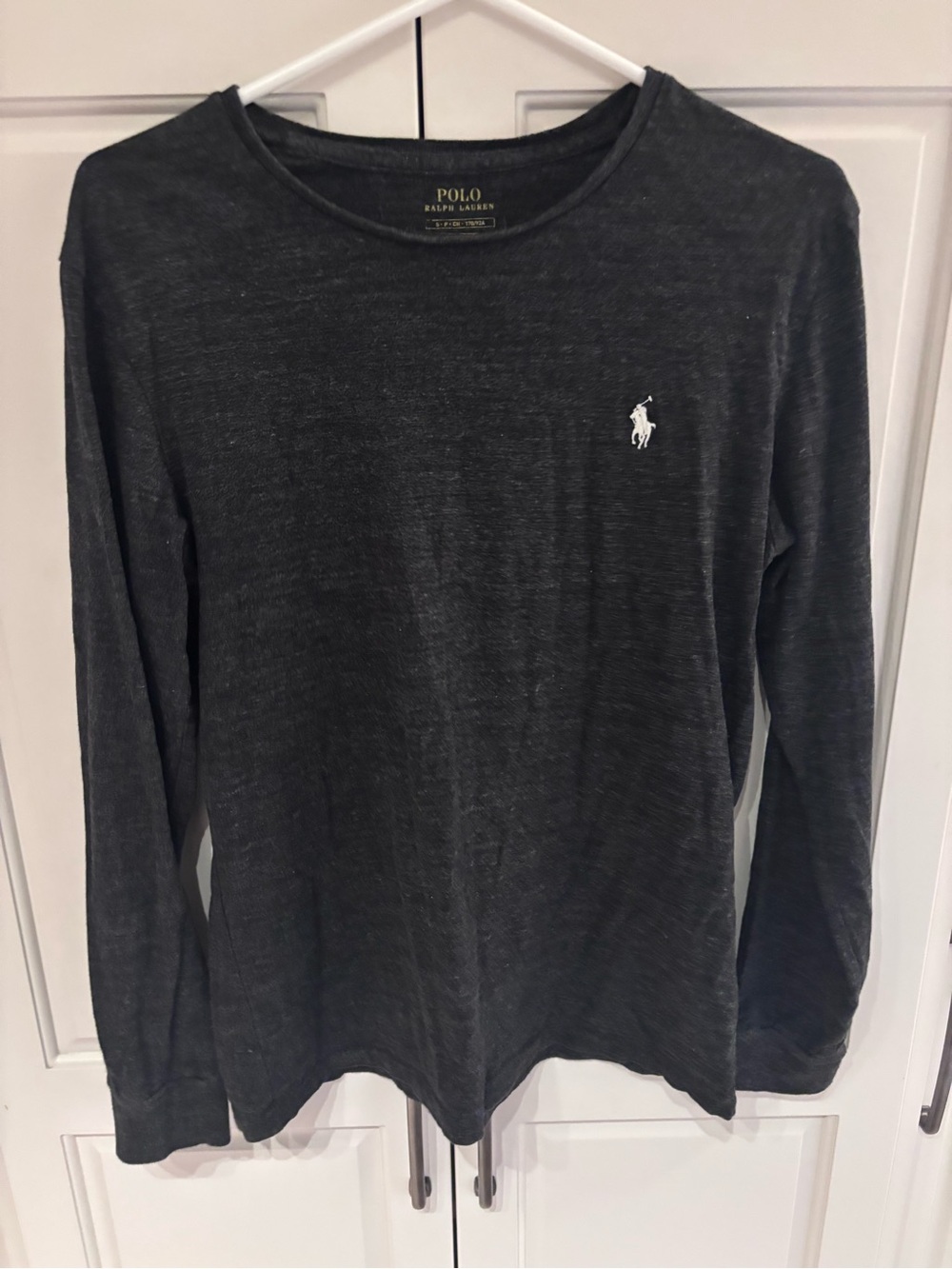 Polo by Ralph Lauren Men's Long-Sleeve Crewneck Shirt - Charcoal small